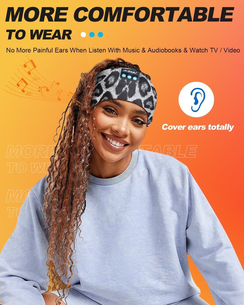 LC-dolida Sleep Headphones Bluetooth, Headband Headphones Earphones Wireless, Sleep Mask for Sleeping, Sports, Gifts, Workout, Jogging, Yoga,Insomnia, Air Travel, Meditation - Image 4